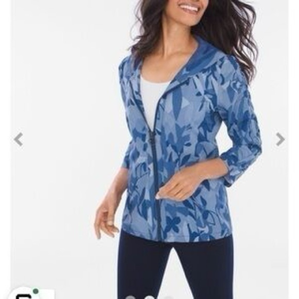 Stylish Blue Floral Utility Jacket